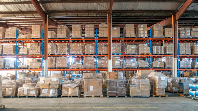 Wholesale distribution warehouse aisle